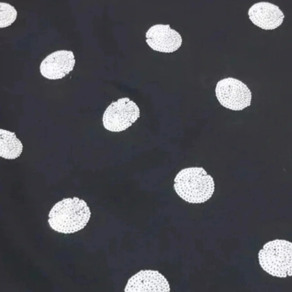 White House Black Market Black White Sequin Polka Dot Pencil Skirt Size 00 NWT - Picture 3 of 9